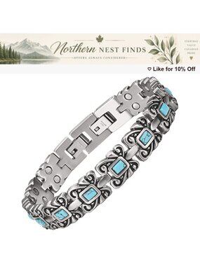 Stainless Steel Magnetic Bracelet 3500 Gauss Adjustable Chain